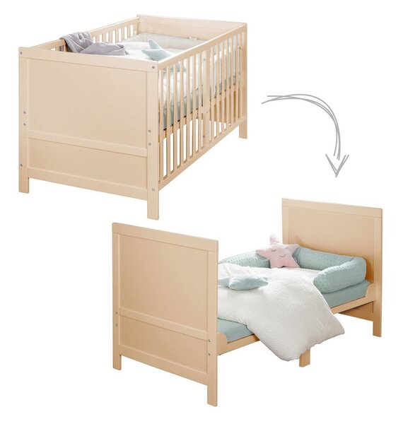 Детско креватче 70x140 cm с регулируема височина в естествен цвят Easy Sleep – Roba