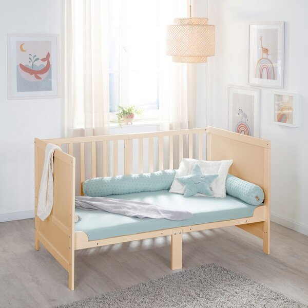 Детско креватче 70x140 cm с регулируема височина в естествен цвят Easy Sleep – Roba