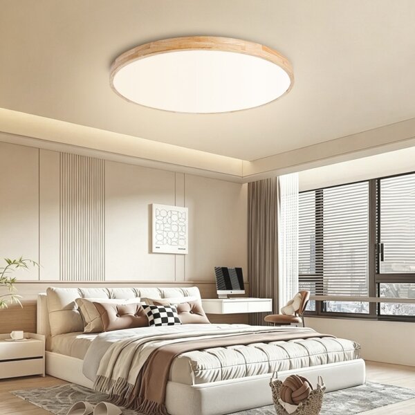 Brilagi - Димируемо LED осветително тяло WOODLINE LED/100W/230V 3000-6000K дъб Ø 80 см + дистанционно управление