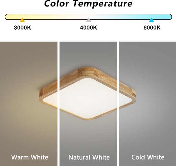 Brilagi - Димируемо LED осветително тяло WOODLINE SQUARE LED/48W/230V, дъб, 40x40 см + дистанционно управление