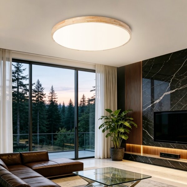Brilagi - Димируемо LED осветително тяло WOODLINE LED/100W/230V 3000-6000K дъб Ø 80 см + дистанционно управление