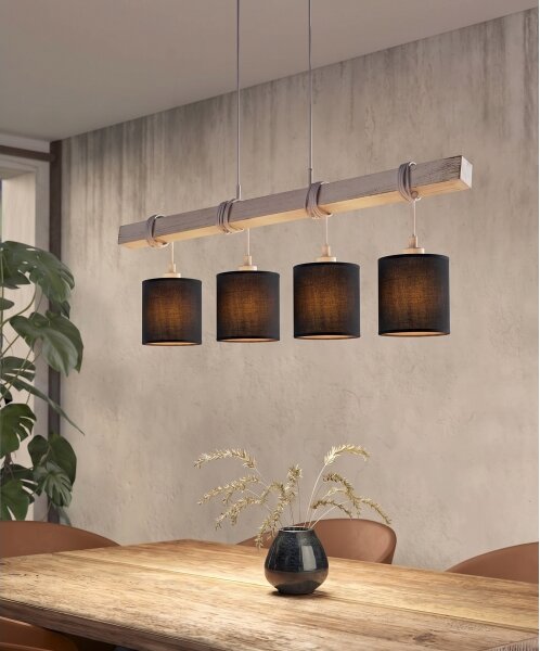 Brilagi - LED полилей на кабел NUBILA 4xE27/60W/230V сив/черен