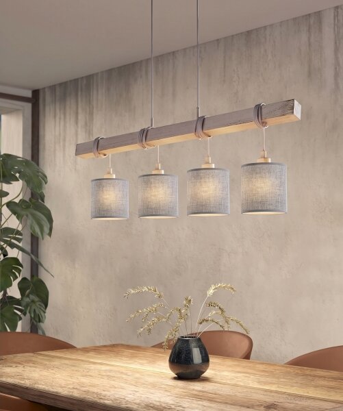 Brilagi - LED полилей на кабел NUBILA 4xE27/60W/230V сив