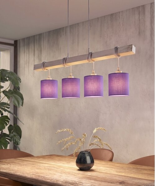 Brilagi - LED полилей на кабел NUBILA 4xE27/60W/230V сив/лилав