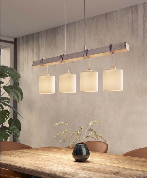 Brilagi - LED полилей с кабелово окачване NUBILA 4xE27/60W/230V сив/кремав