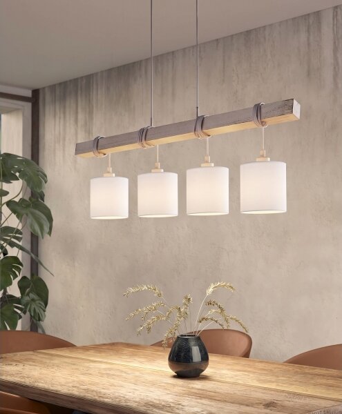 Brilagi - LED полилей на кабел NUBILA 4xE27/60W/230V сив/бял
