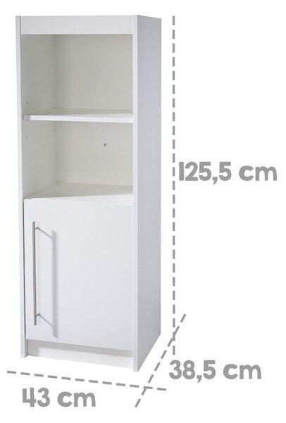 Бяла детска библиотека 43x126x38,5 cm Maren – Roba