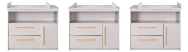 Светлосив детски скрин с маса за преповиване 107x98x75 cm Lea – Roba