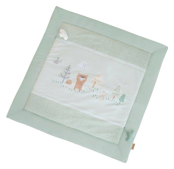Светлозелено детско килимче за игра 100x100 cm Woodland Buddies – Roba