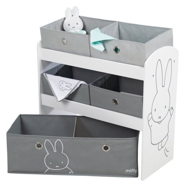 Бял/сив органайзер за детски играчки 63,5x29,5x60 cm Miffy – Roba