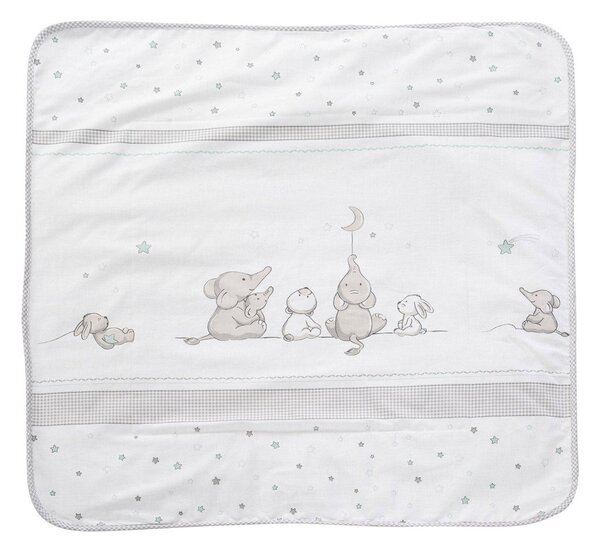 Бяло/сиво бебешко одеяло от микроплюш 80x80 cm Sternenzauber – Roba