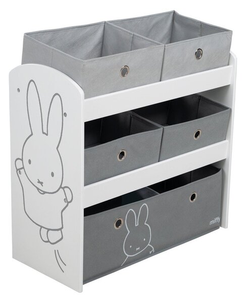 Бял/сив органайзер за детски играчки 63,5x29,5x60 cm Miffy – Roba