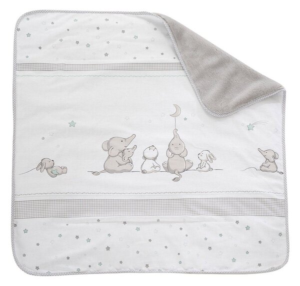 Бяло/сиво бебешко одеяло от микроплюш 80x80 cm Sternenzauber – Roba