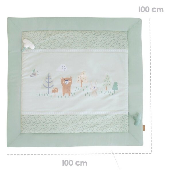 Светлозелено детско килимче за игра 100x100 cm Woodland Buddies – Roba