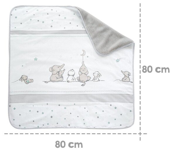 Бяло/сиво бебешко одеяло от микроплюш 80x80 cm Sternenzauber – Roba