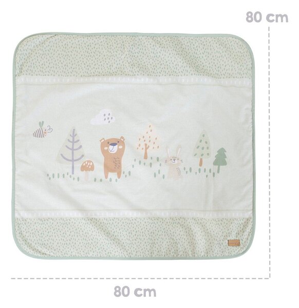 Светлозелено бебешко одеяло от микроплюш 80x80 cm Woodland Buddies – Roba