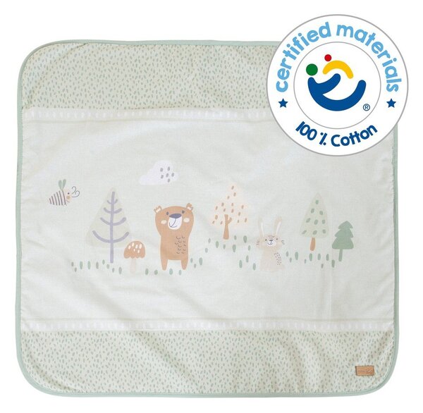 Светлозелено бебешко одеяло от микроплюш 80x80 cm Woodland Buddies – Roba