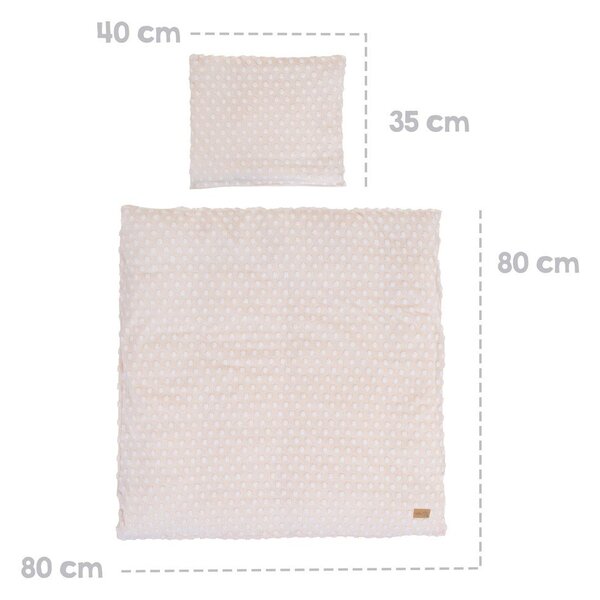 Бежово детско спално бельо за детско креватче със смес от памук 80x80 cm Frosty Almond – Roba