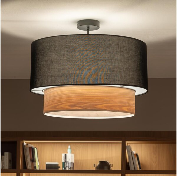 Brilagi - LED плафон CERIA 1xE27/60W/230V Ø 50 см черен/бежов