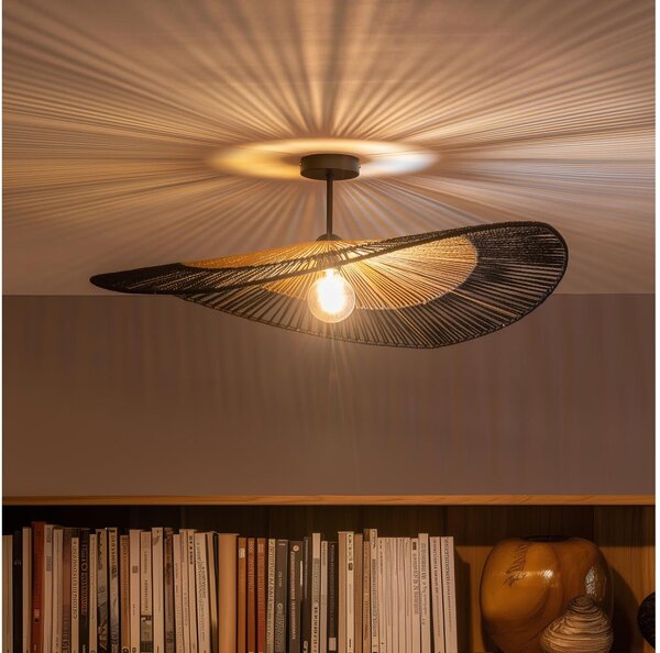 Brilagi - LED полилей за повърхностен монтаж CERIA BOHO 1xE27/60W/230V Ø 80 см черно/кафяво/черно