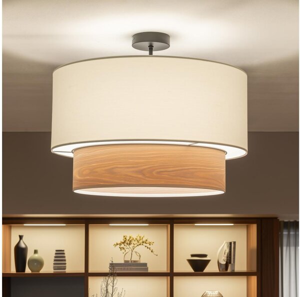 Brilagi - LED повърхностно монтиран полилей CERIA 1xE27/60W/230V Ø 50 cm черен/бял/бежов