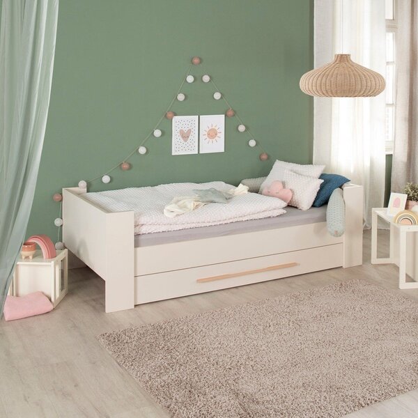 Бежово детско легло 90x200 cm с място за съхранение без ламелно дъно Kids – Roba