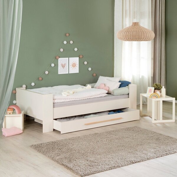 Бежово детско легло 90x200 cm с място за съхранение без ламелно дъно Kids – Roba