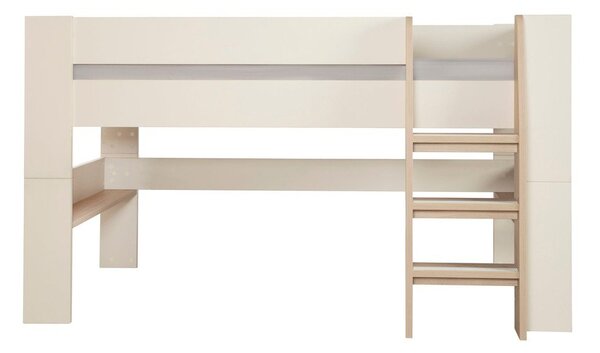 Бежово детско легло 90x200 cm повдигнато без ламелно дъно Loft – Roba