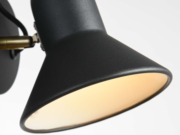 Стенно точково осветително тяло ASTAMA 1xE27/40W/230V черно/месинг