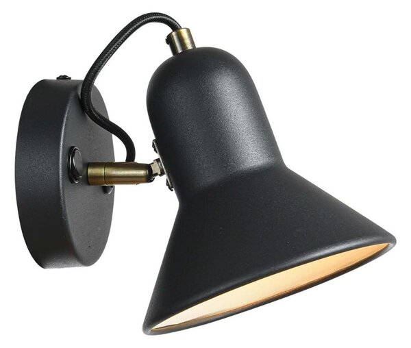 Стенно точково осветително тяло ASTAMA 1xE27/40W/230V черно/месинг