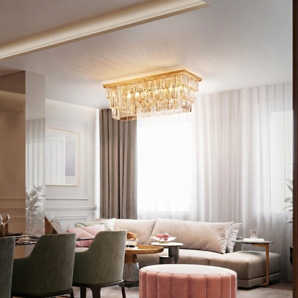 Ideal Lux - Плафон MARTINEZ 8xE14/40W/230V златен