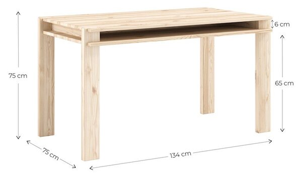 Трапезна маса от масивен бор 75x134 cm Tuck – Karup Design
