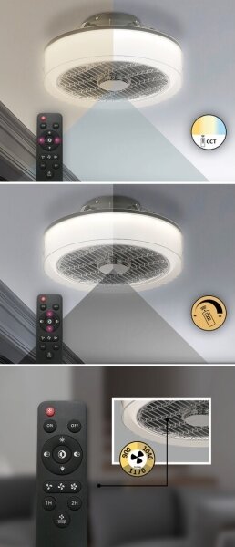 Rabalux - LED регулируемо таванно осветление с вентилатор LED/30W/230V + DO