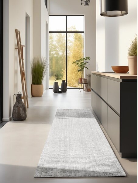 Светлосива двустранна ръчно изработена ютена пътека 80x200 cm Bouclé Jaipur – Hanse Home