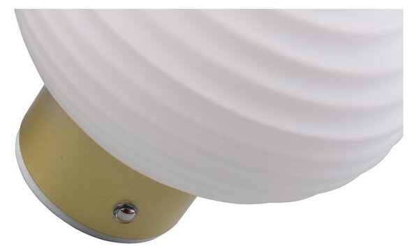 Бяла стъклена LED стенна лампа с USB ø 15,5 cm Earl – Reality