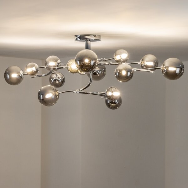 Brilagi - LED повърхностно монтиран полилей MISTEL 15xG9/3W/230V черен хром/опушено