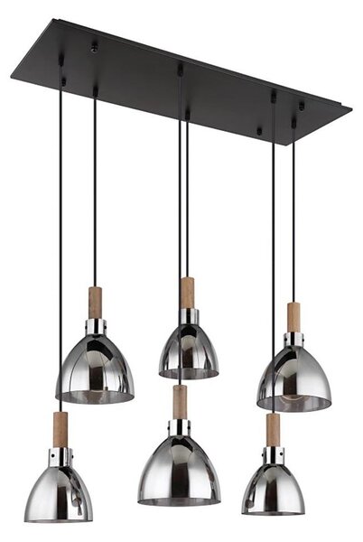 Globo 15550-6H - Полилей на кабел MATTEA 6xE27/6W/230V черен/опушен