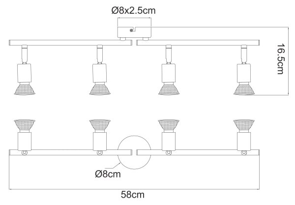 GLOBO 57381-4L - LED Точково осветително тяло OLANA 4xGU10/3W/230V