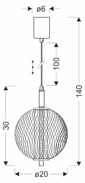 LED полилей на кабел PUMA LED/10W/230V Ø 20 см черен