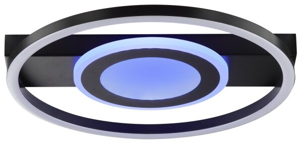 Brilliant - LED RGBW плафон с възможност за димиране MAUREEN LED/20W/230V 3000-6500K черен + дистанционно управление
