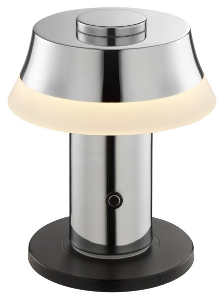 Brilliant - LED настолна лампа KINICH с докосване, димер и акумулатор, LED/2,5W/5V 2700K, лъскав хром