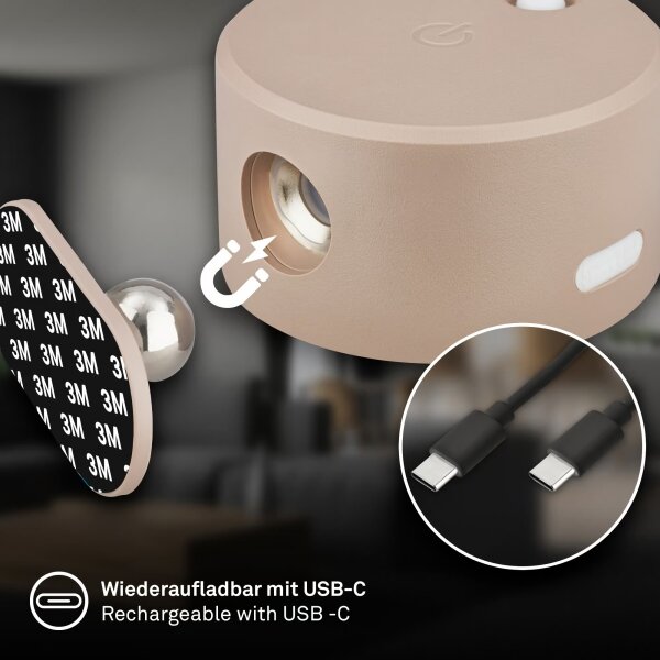 Briloner 3896011 - LED димируемо презареждаемо стеннo осветително тяло TARI LED/1,6W/5V 1500 mAh бежово