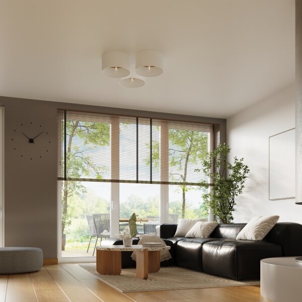 Sollux SL.1393 - Плафон TELESTO 1xE27/15W/230V Ø 35 см бял/бежов