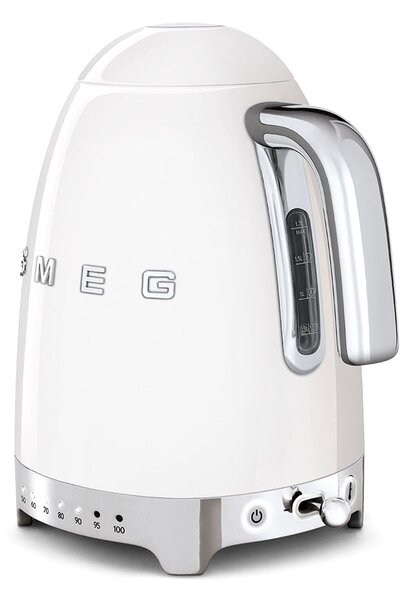 Бяла електрическа кана от неръждаема стомана 1,7 l Retro Style – SMEG