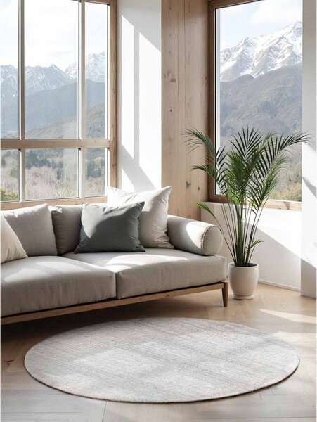 Светлосив двустранен ръчно изработен ютен кръгъл килим ø 200 cm Bouclé Jaipur – Hanse Home
