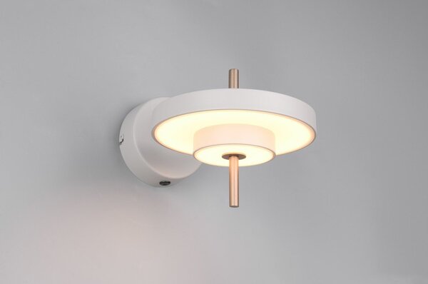 LED стенна лампа с огъваща се структура/затъмняваща се в цвят слонова кост ø 20 cm Keaton – Trio