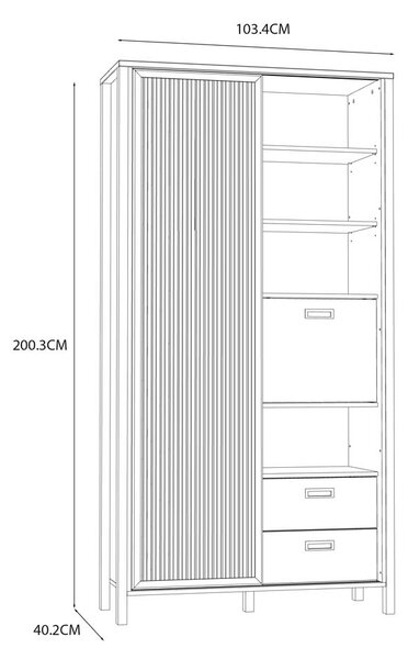 ВИСОК ШКАФ ЖИТАНА 103,4/40,2/200,3 СМ