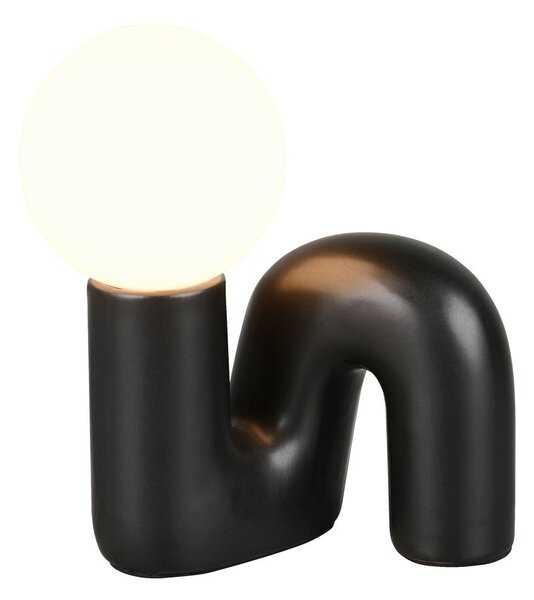 Черна керамична настолна лампа (височина 21,5 cm) Quinn – Reality