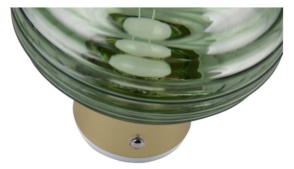 Зелена стъклена LED стенна лампа с USB ø 15,5 cm Earl – Reality