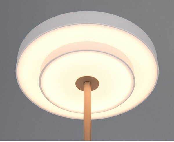 LED затъмняваща се подова лампа в цвят слонова кост (височина 138 cm) Keaton – Trio
